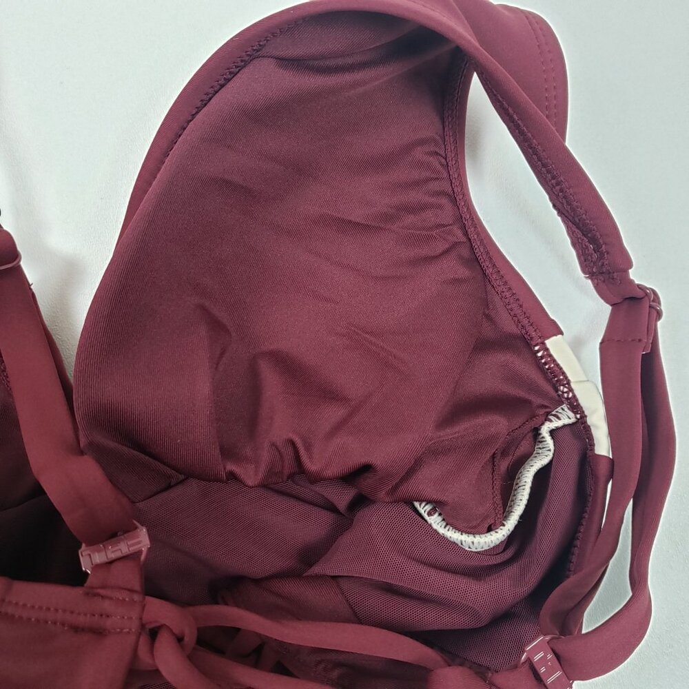 TA3 Plungey Contour One Piece Swimsuit Dark Cherry/Oat Medium X-Long Shaping NWT - Picture 10 of 13